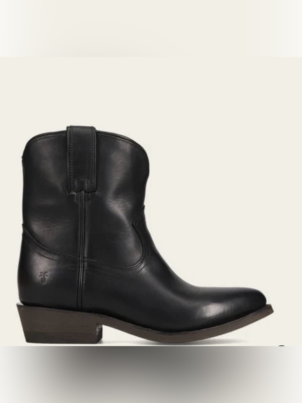 FRYE AND CO. Black Leather Western Ankle Boots
